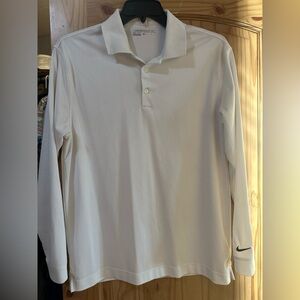 Nike Men's Cream Long Sleeve Polo Shirt